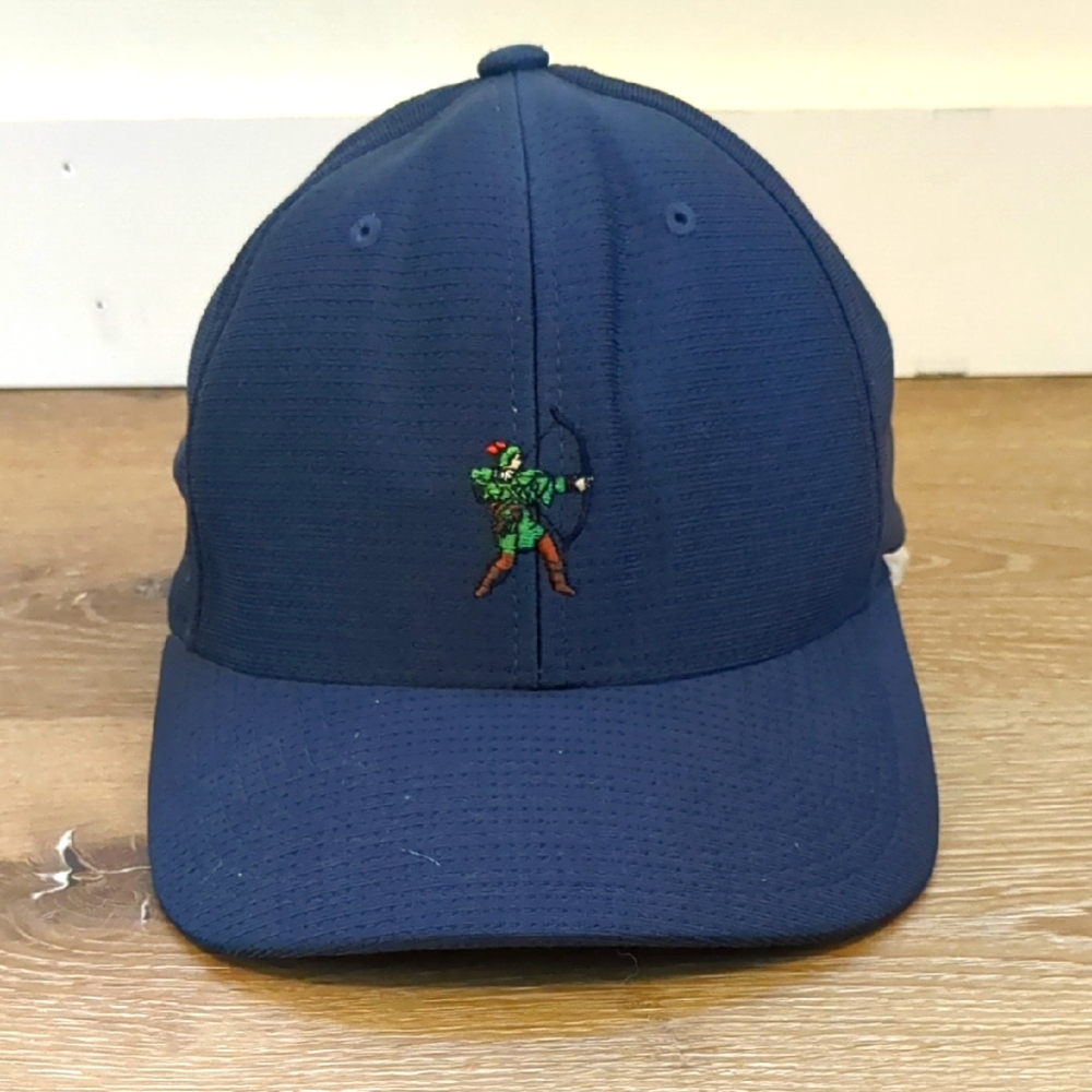 Travis Mathew Robinhood Flexfit Dark Blue Cap with Embroidered Detail Golf